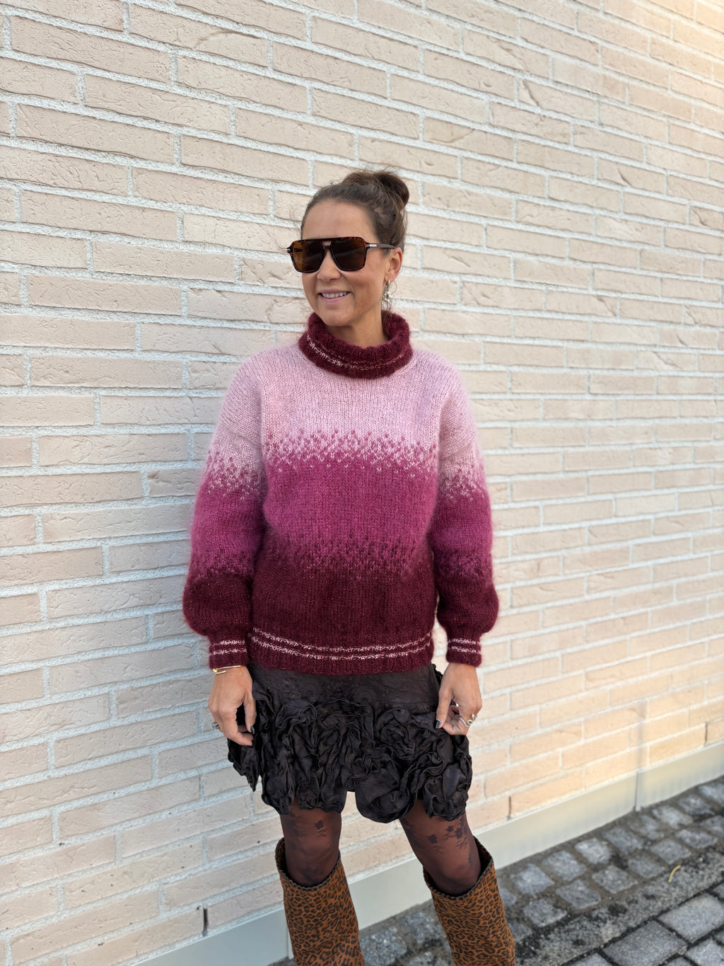GARNPAKKE sorbet sunrise sweater pink wine