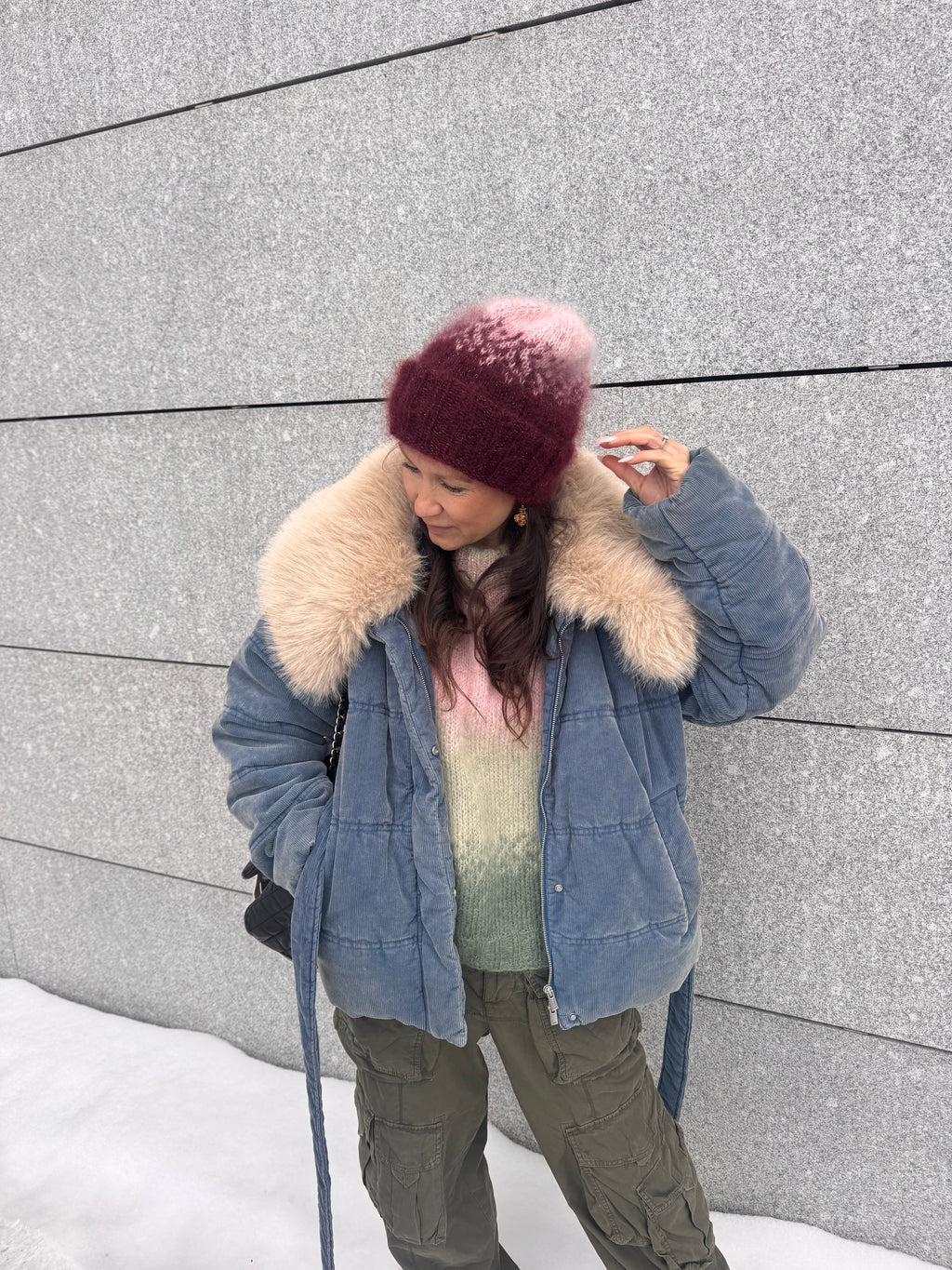 GARNPAKKE sorbet sunrise beanie pink wine