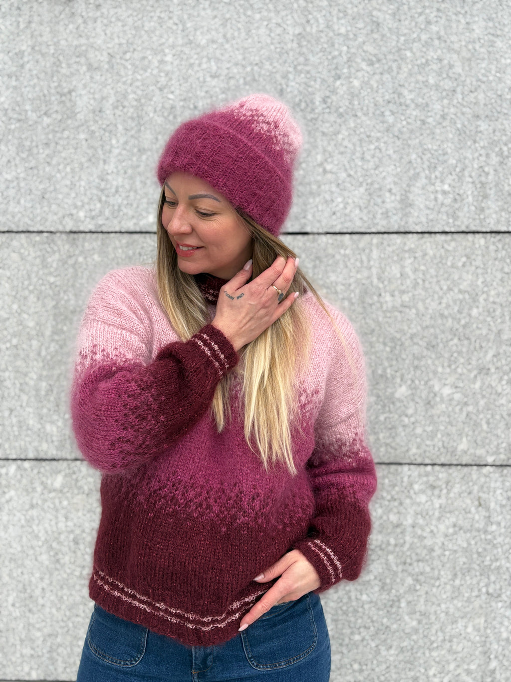 GARNPAKKE sorbet sunrise sweater pink wine