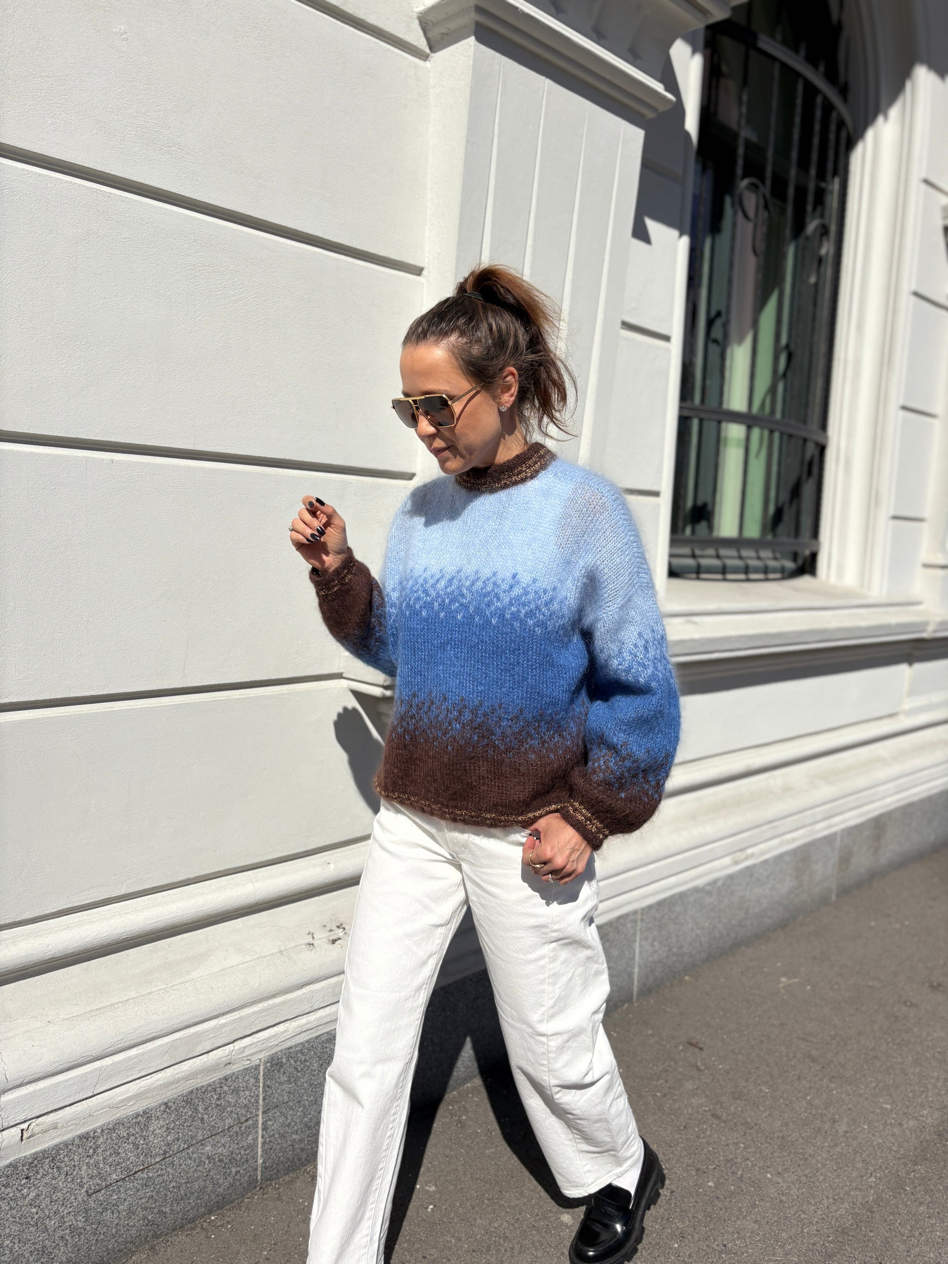 GARNPAKKE sorbet sunrise sweater mocha blues