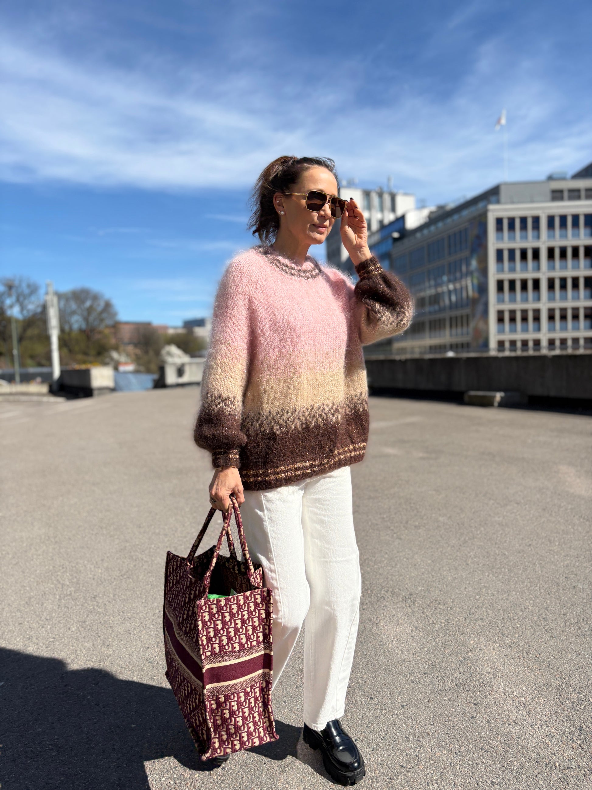 GARNPAKKE sorbet sunrise raglan strawberry latte (UTEN bling)
