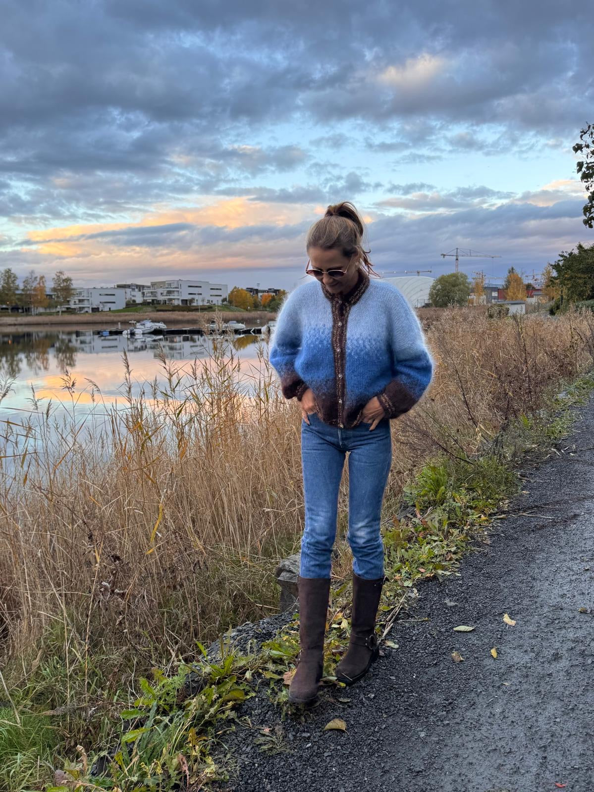 GARNPAKKE sorbet sunrise cardigan mocha blues